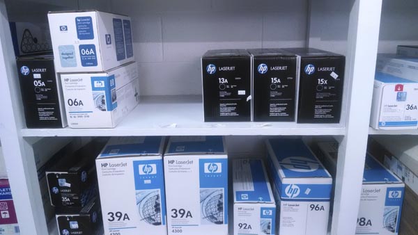 Printer toner and ink supplies available in store